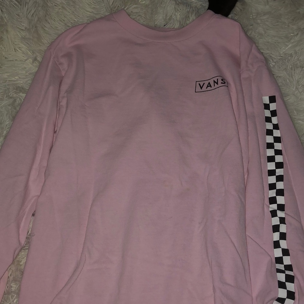 Baby pink long sleeved Vans tee size S